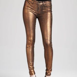 Metallic Copper Skinny Jeans, J Brand 801